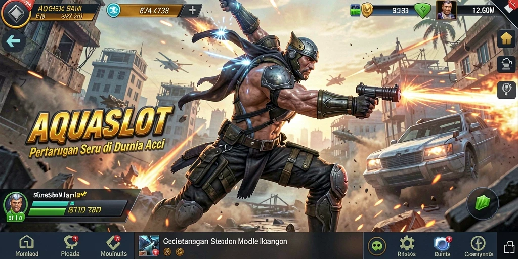 Tampilan gameplay AQUASLOT yang seru dan penuh aksi.