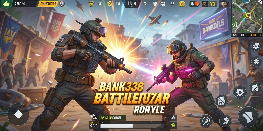 Tampilan gameplay seru dalam pertempuran Battle Royale yang mendebarkan.