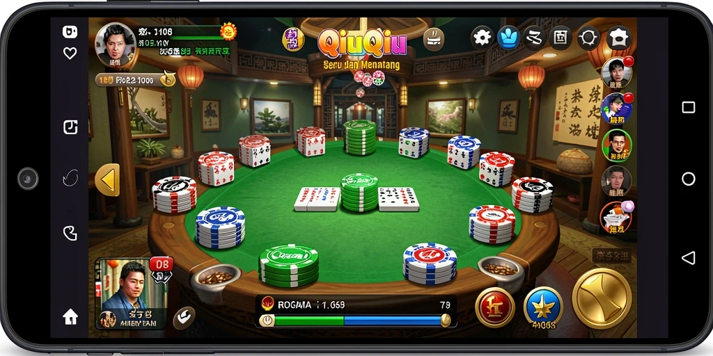 Tampilan gameplay QiuQiu yang mendebarkan dan interaktif.