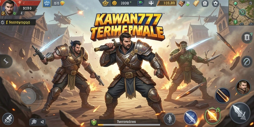 Tangkapan layar KAWAN777 menampilkan aksi pertempuran sengit dalam mode Battle Royale.