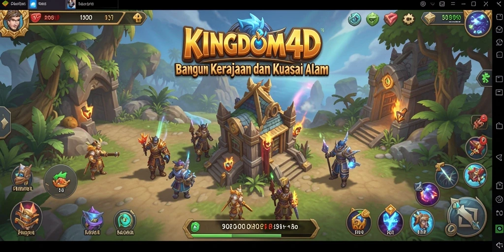 Tampilan gameplay menarik dari KINGDOM4D saat membangun kerajaan.