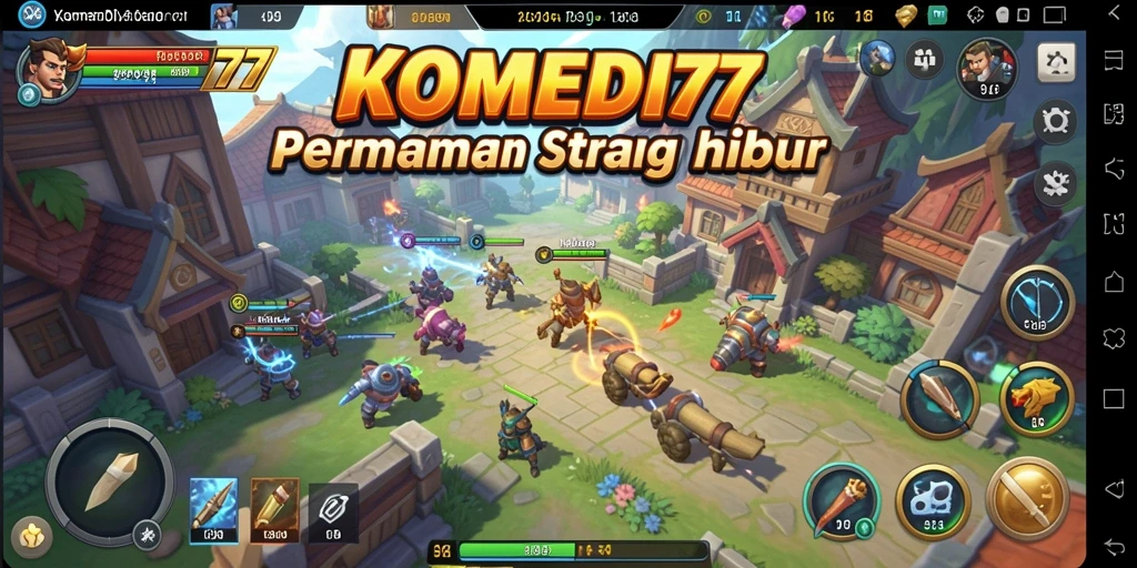 Screenshot utama <strong>KOMEDI77</strong> menunjukkan gameplay strategi yang dinamis.