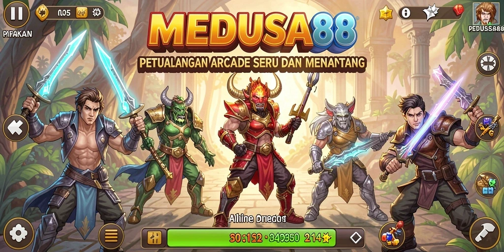 Screenshot MEDUSA88 menunjukkan aksi seru dalam permainan Arcade.