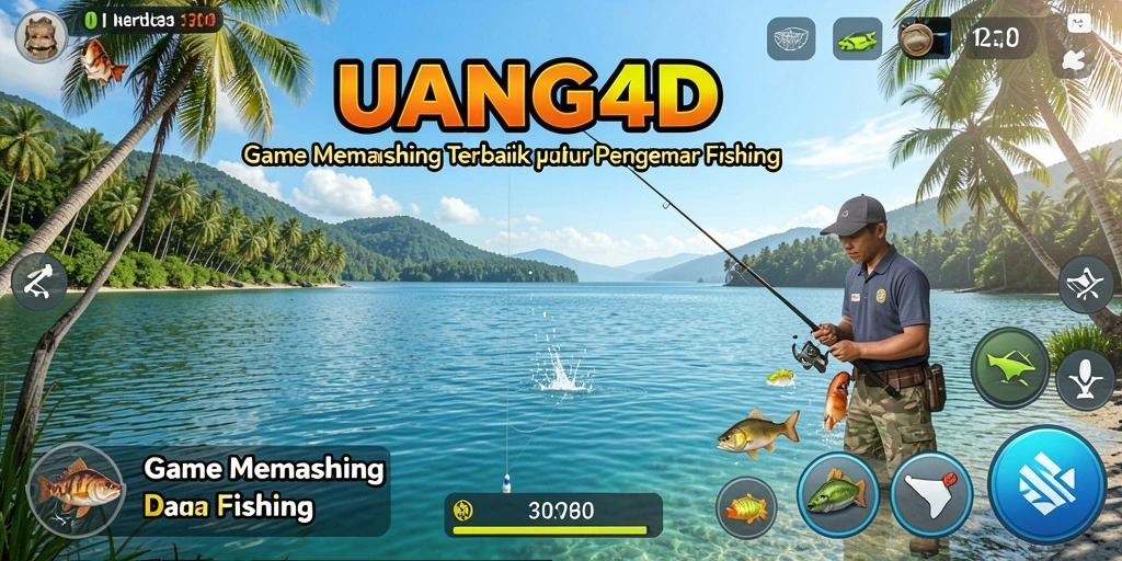 Tampilan gameplay UANG4D yang menampilkan aktivitas memancing yang seru.