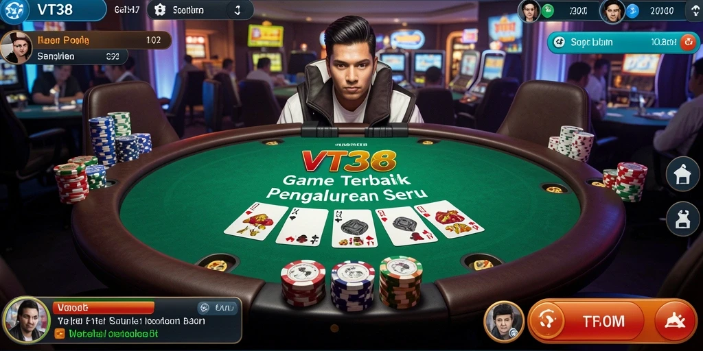 Screenshot gameplay VT38 yang menunjukkan keseruan permainan Poker.